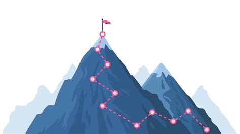 Premium Vector Mountain Progression Path Climbing Progress Route