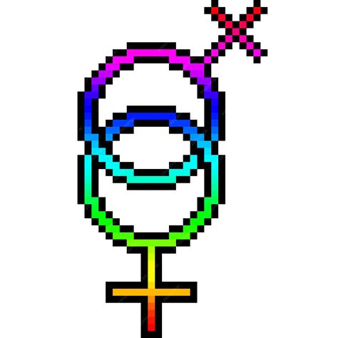 Premium Vector Pixel Art Of Rainbow Gender Symbol