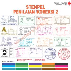 Jual Stempel Nilai Guru SD SMP SMA Stampel Penilaian Cap Koreksi