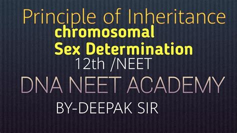 Chromosomal Sex Determination Th Neet By Deepak Sir Youtube