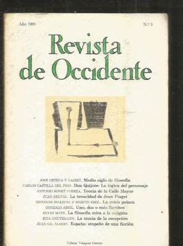 Libro Revista De Occidente Numero Jose Ortega Y Gasset Medio Siglo