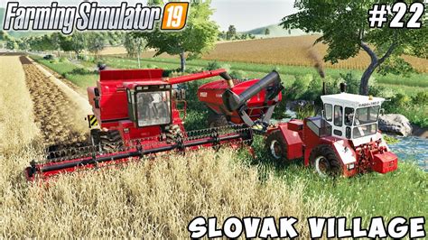 Harvesting Wheat Making Bales Selling Soybean Straw Slovak Village