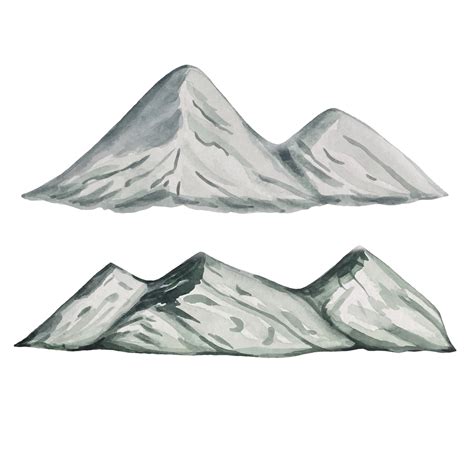 Watercolor set with mountains. Elements for landscape 28227310 Vector Art at Vecteezy