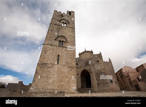 Mittelalterliche Alte Stadt Erice Sizilien Italien Fotos Und