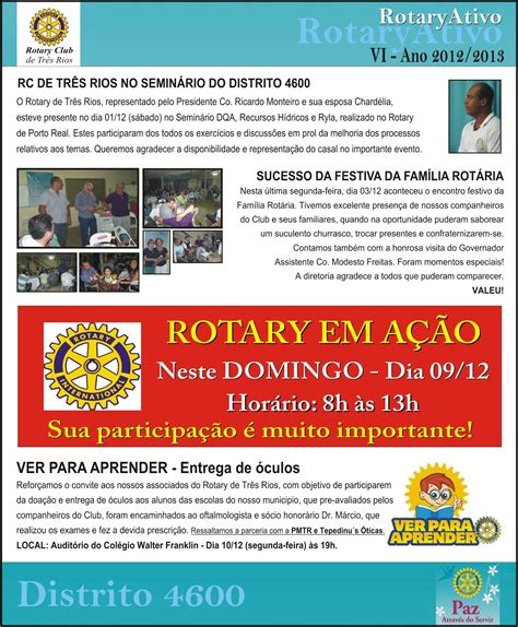 Distrito De Rotary International Boletim Rotary Ativo Do Rc T R S