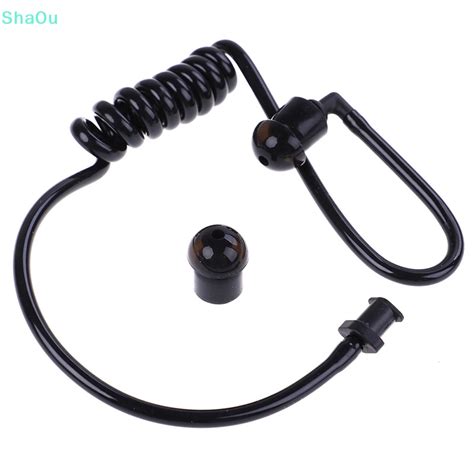 ShaOu Black Replacement Coil Acoustic Air Tube Earplug For Radio