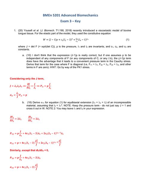 5201 F18 Exam 3 Key 5201 F18 Exam 3 Key BMEn 5201