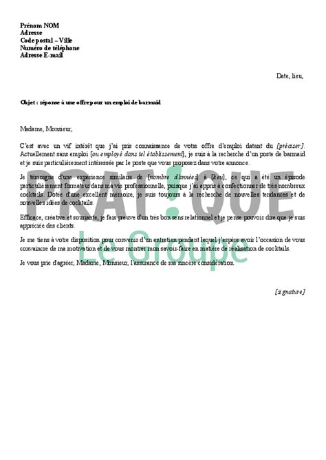 Lettre de motivation pour répondre à une offre d emploi laboite cv fr