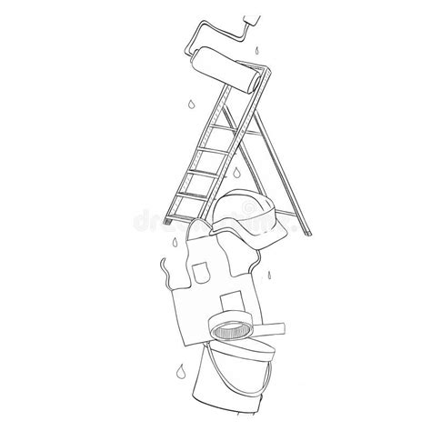 Black and White Graphic Line Seamless Vertical Border with Set of ...