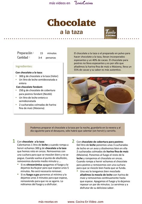 Arriba Imagen Receta De Como Hacer Chocolate Abzlocal Mx