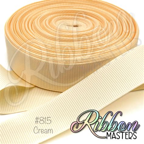 815 Cream Solid Color Grosgrain Ribbon Ribbon Masters