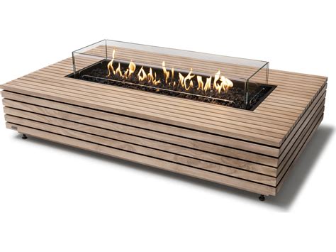 Ecosmart Fire Wharf Teak Xl W X D Rectangular Fire Table