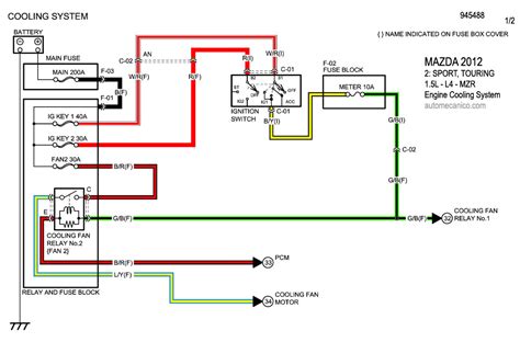 MAZDA Cooling Fans System Diagramas Ventiladores Abanicos