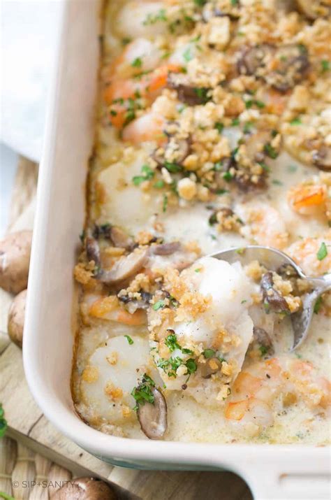 Baked New England Seafood Casserole Recipe Sip Sanity