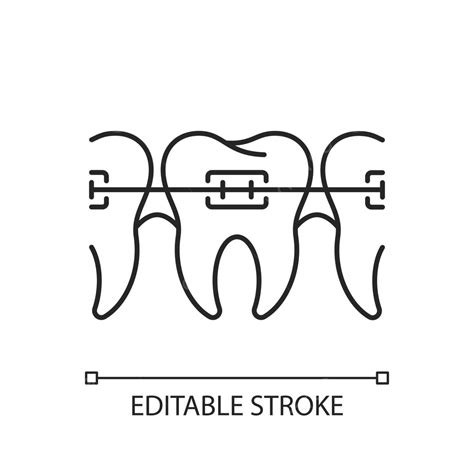 Ortodontia ícone Linear Cuidado Contorno Da Mandíbula Vetor Png