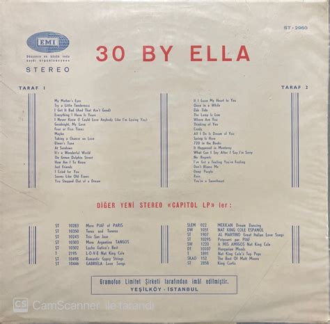 Ella Fitzgerald 30 By Ella Lp Plak