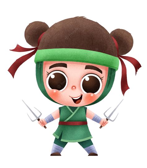 Premium Vector | Cartoon ninja. cute character ninja kids