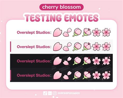 Cherry Blossom Twitch Discord Sub Badges Emote Pack Spring Etsy