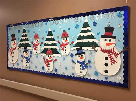 Snowman/Snow Bulletin Board- Jan 2019 | Christmas cubicle decorations ...