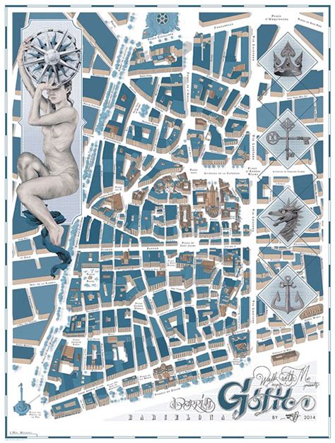 Walk With Me Map Of Barri Gotic Area Barcelona By Chamo San