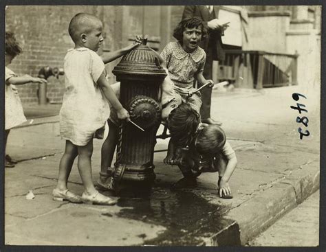 Children Near Fire Hydrant Community Service Society Photographs