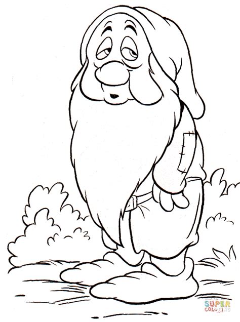 Sleepy Dwarf Coloring Page Free Printable Coloring Pages