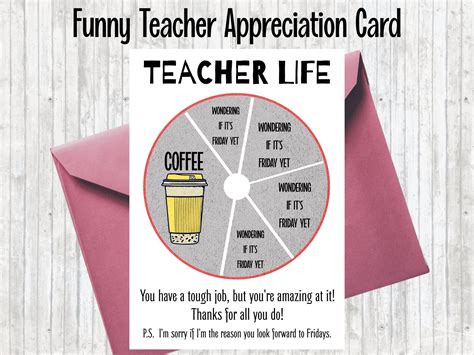 Funny Teacher Appreciation Card Printable Teacher Thank You Sarcastic ...