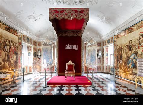 The Main Hall or Great Hall, with throne; Rosenborg Castle interior ...