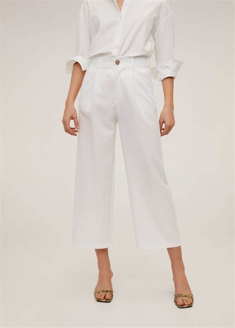 Venta Mango Pantalones Blancos En Stock