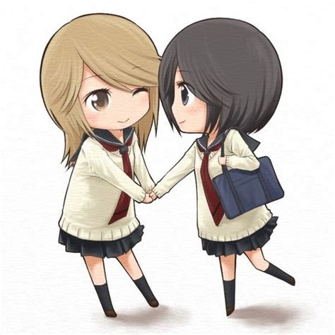 2girls Chibi Girl Friends Manga Holding Hands Kumakura Mariko Oohashi