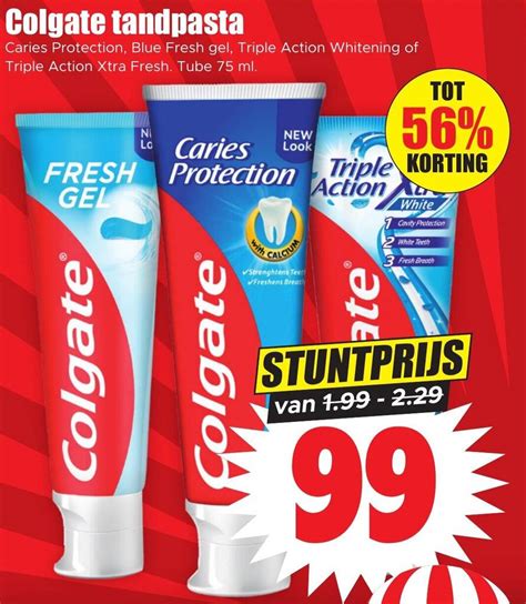 Colgate Tandpasta Triple Action Xtra Fresh Tube Ml Aanbieding Bij Dirk