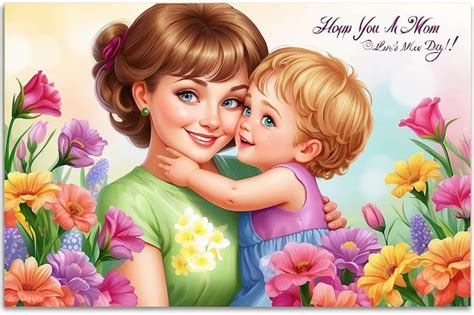 Premium Photo I Love You Mom Happy Mothers Day Greeting Card