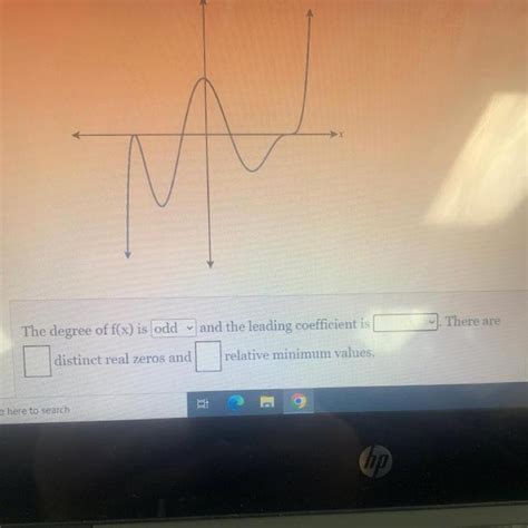 The Degree Of Fx Is And The Leading Coefficient Is There Are Distinct Real Zeros