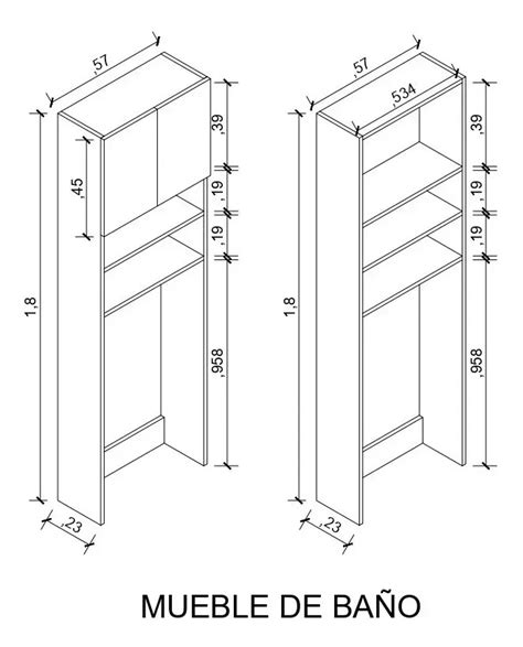 Modulo Organizador Para Baño En Melamina 18mm Sobre Inodoro 14 175