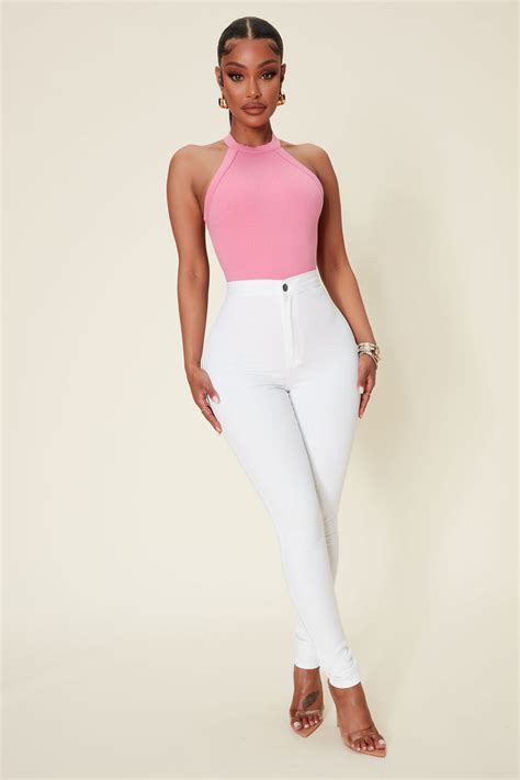 Tara Low Back Snatched Bodysuit Pink Fashion Nova Bodysuits Fashion Nova