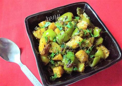 आलू शिमला मिर्च की चटपटी सब्ज़ी Aloo Shimla Mirch Ki Chatpati Sabzi Recipe In Hindi रेसिपी