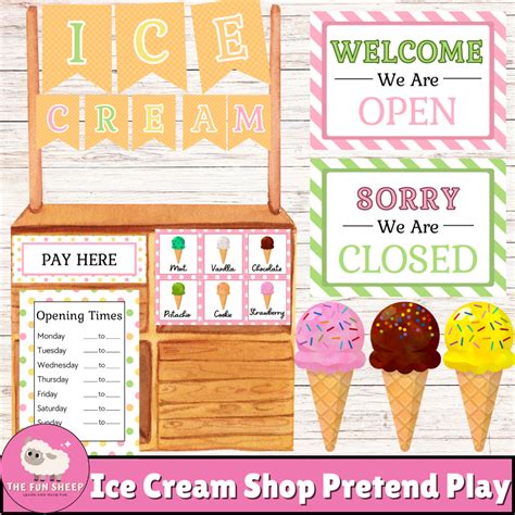 Ice Cream Shop Pretend Play Dramatic Play Center Preschool Sensory