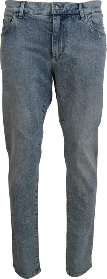 Dolce And Gabbana Blue Wash Slim Fit Cotton Denim Mens Jeans Shopstyle