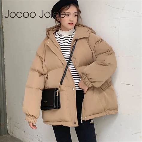 Women Korean Short Jacket Winter Thick Hooded Cotton Padded Coat Casual