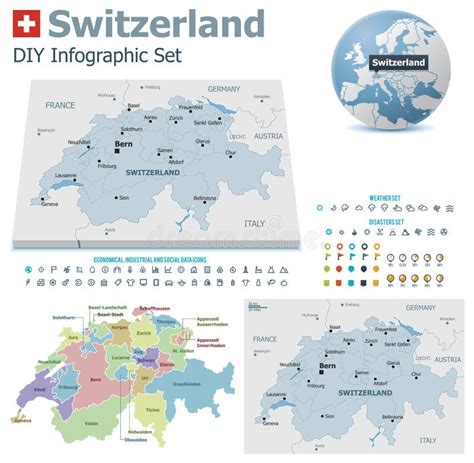 El Mapa Detallado De Suiza Con Las Regiones O Estados Y Ciudades