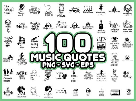 100 Music Quotes SVG Bundle, Music Svg, Music Svg Bundle, Musi Svg ...