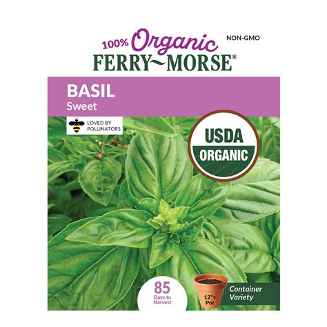 Basil, Sweet Organic Seeds | Organic Basil | Herb Garden | Ferry-Morse