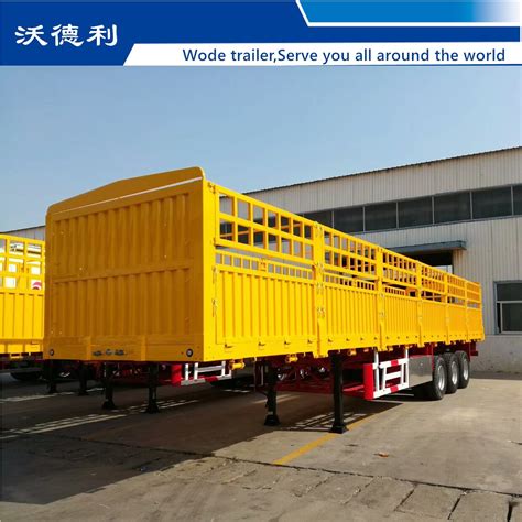 2 3 4 Axles 50 80 Tons Bulk Cargo Cattle Transport High Wall Fence