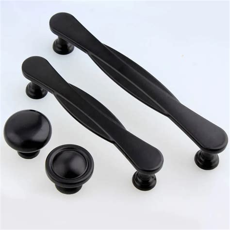 96mm Modern Simple Black Kitchen Cabinet Cupboard Door Handles Retro Simple Matte Black Drawer