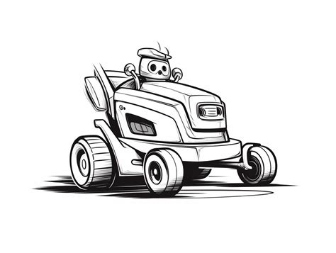 Lawn Mower Drawing For Coloring Coloring Page