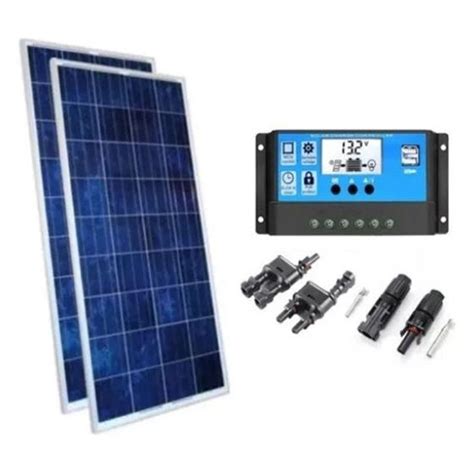 Kit Painel Solar Placa C Lula W Controlador Conector Mc Painel