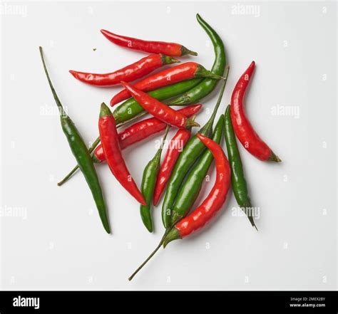 Red And Green Bird S Eye Chillies Stock Photo Alamy