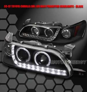 Toyota Corolla Halo Projector Led Headlights Black