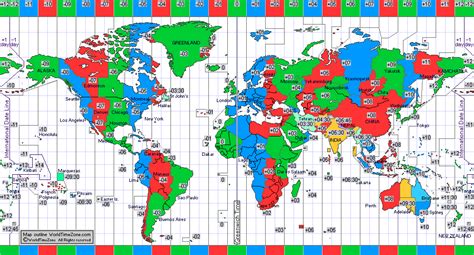 Standard Time Zone Chart Of The World In 2005 Map Presentation Arranged By World Time Zone