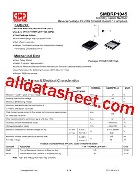 SMBRP1045 Datasheet PDF GOOD ARK Electronics